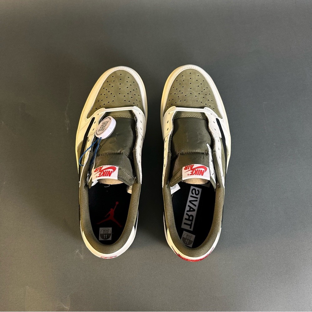 Size 11- 2024 Men's Jordan 1 Retro Low OG SP Travis Scott Med Olive DM7866-200 - Picture 6 of 11